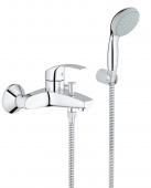 Смеситель для ванны GROHE Eurosmart с душевым набором (настенный держатель, ручной душ), 33302002 — фото, характеристики, купить в TOMSK-CLIMBO
