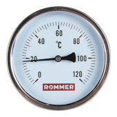 ROMMER Термометр биметаллический 100 мм 120 градусов с погружной гильзой 100 мм 1/2 — фото, характеристики, купить в TOMSK-CLIMBO