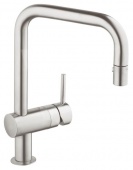 Смеситель для кухни GROHE Minta с выдвижным U-изливом/лейкой, 32322DC0 — фото, характеристики, купить в TOMSK-CLIMBO