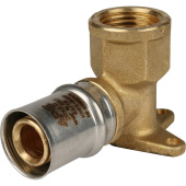 STOUT Угольник настенный с креплением короткий 1/2"х20 для металлопластиковых труб прессовой — фото, характеристики, купить в TOMSK-CLIMBO