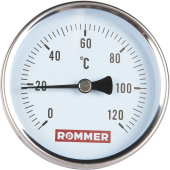 ROMMER Термометр биметаллический 80 мм 120 градусов с погружной гильзой 75 мм 1/2 — фото, характеристики, купить в TOMSK-CLIMBO