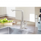 Смеситель для кухни GROHE Eurocube, суперсталь (31255DC0) — фото, характеристики, купить в TOMSK-CLIMBO