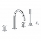 Смеситель для ванны GROHE Atrio New с душевым гарнитуром (на бортик ванны), 5 отверстий, хром (19923003) — фото, характеристики, купить в TOMSK-CLIMBO