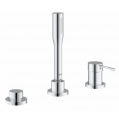 Смеситель для ванны GROHE Essence+ на 3 отверстия с душевым гарнитуром (на бортик ванны, без излива), хром (19976001) — фото, характеристики, купить в TOMSK-CLIMBO