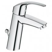 Смеситель для раковины GROHE Eurosmart с донным клапаном, средний излив, 23322001 — фото, характеристики, купить в TOMSK-CLIMBO