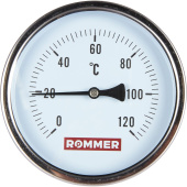 ROMMER Термометр биметаллический 100 мм 120 градусов с погружной гильзой 75 мм 1/2 — фото, характеристики, купить в TOMSK-CLIMBO