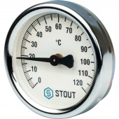 STOUT Термометр биметаллический накладной с пружиной. Корпус Dn 63 мм, 0...120 С, 1"-2" (SIM-0004-630015) — фото, характеристики, купить в TOMSK-CLIMBO