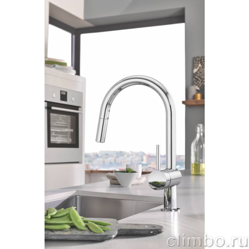 Смеситель для кухни GROHE Minta с выдвижным изливом, хром (32321002) — фото товара