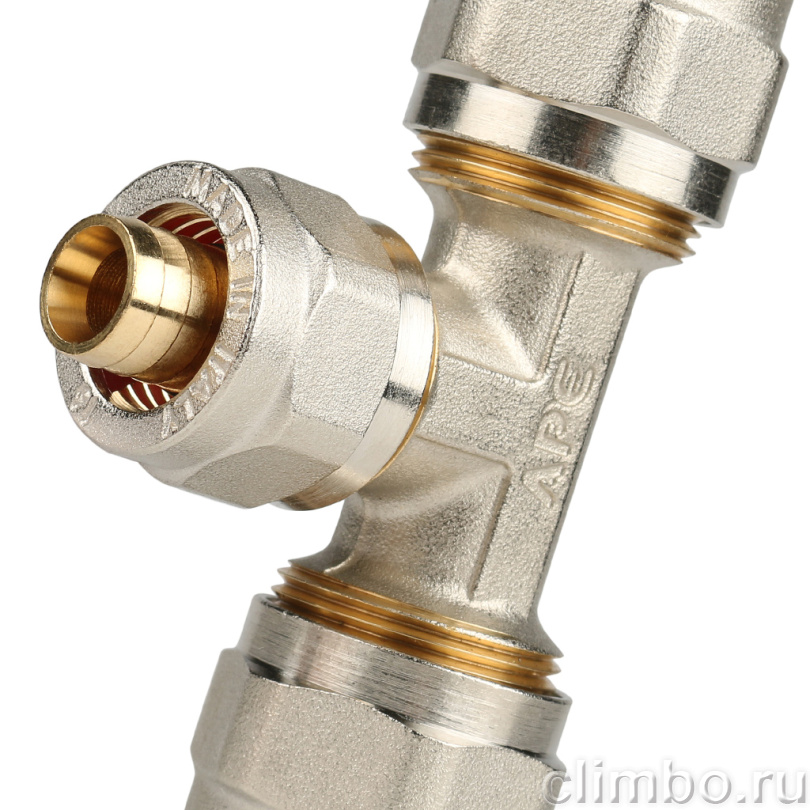 STOUT Тройник переходной 20х16х20 для металлопластиковых труб винтовой (SFS-0010-201620) — фото товара