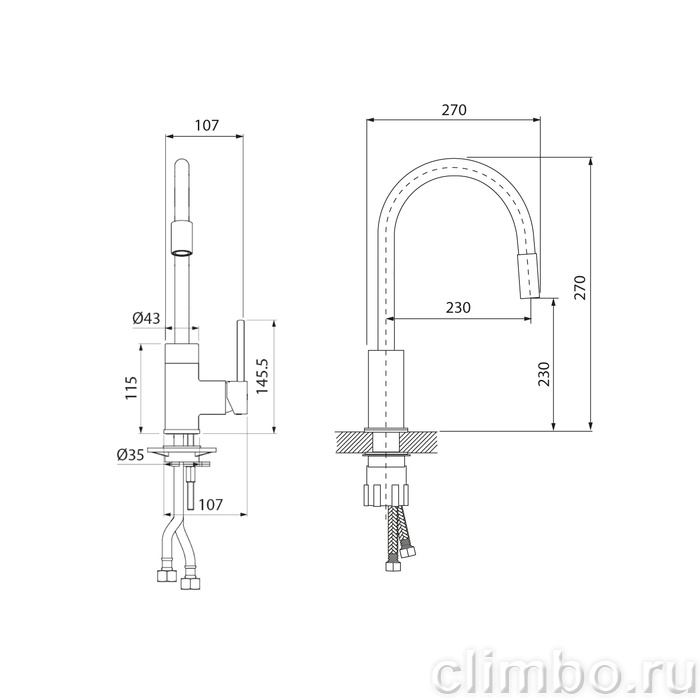 K36SBJBi05 Смеситель для кухни IDDIS, Kitchen 360, черный — фото товара