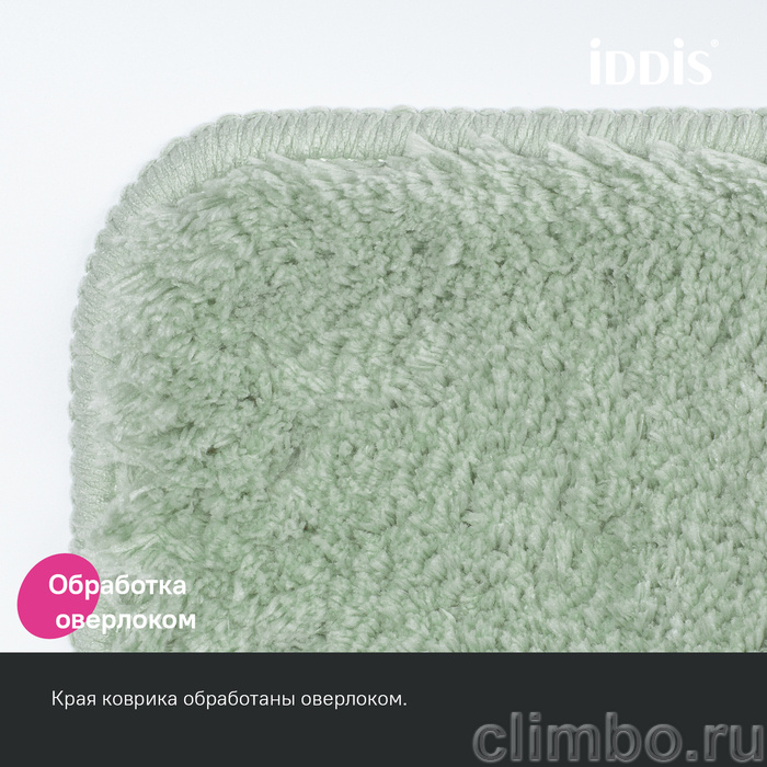 Коврик для ванной комнаты, 50x80, микрофибра, светло-зеленый, IDDIS, BSQS05Mi12 — фото товара